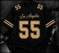 Men's and Girl Los Angeles No. 55 American Football Jersey Black and Golden