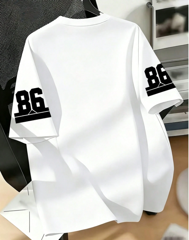 Men's Los Angeles No. 86 American Football Jersey Style Digital Print T-Shirt, Black, White, Green, 3-Color Sporty Casual Short Sleeve