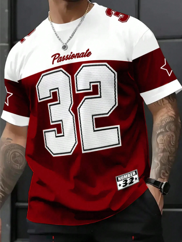 Stylish Design 32 Number Printed T Shirts For Men - Elevate Your Style With Stylish Printed T-Shirts- Premium Quality With Fine Stitching For Elegant Look